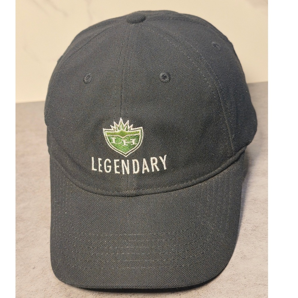 Legendary Headwear Black Embroidered‎ LH Logo Strapback Dad Hat Baseball Cap
